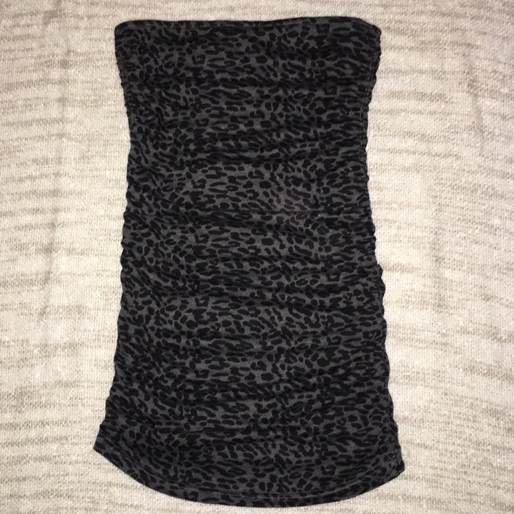 Guess Cheetah Print Tube Dress - Black/gray